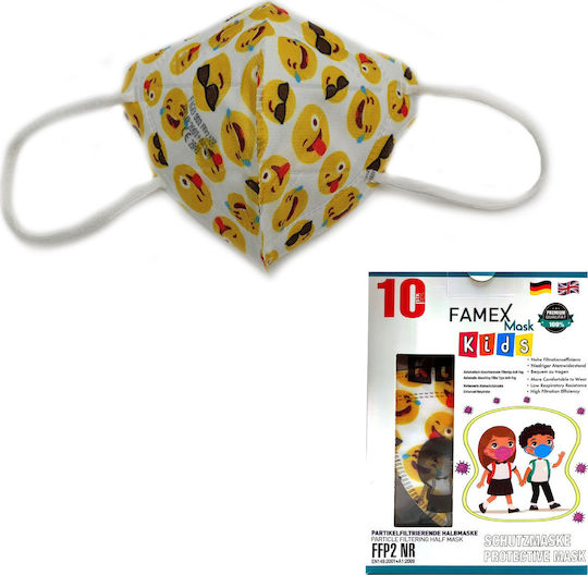 Famex Disposable Protective Mask FFP2 NR Kids with Emoticon 100pcs