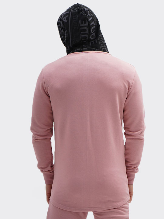 Attitude Men's Sweatshirt Jacket with Pockets Pink