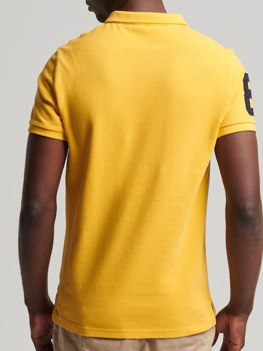 Superdry Ανδρικό T-shirt Polo Κίτρινο