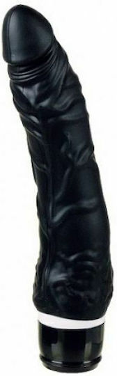 Seven Creations Silicone Classic Vibe Slim Veined Realistic Vibrator 21cm Black