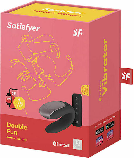 Satisfyer Double Fun Δονητής για Ζευγάρια με Απομακρυσμένο Έλεγχο Μαύρος