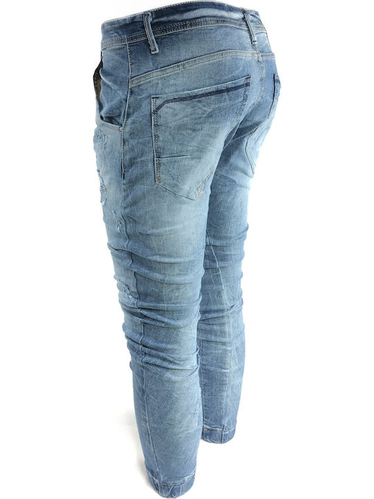 Pantaloni Jean Back2jean N20A cu elastic Albastru