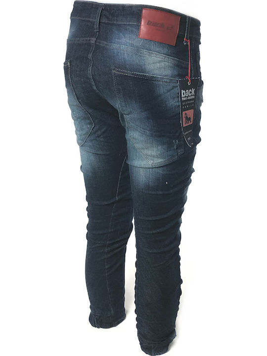 Pantaloni de blugi cu elastic Back2Jean M1B Albastru închis