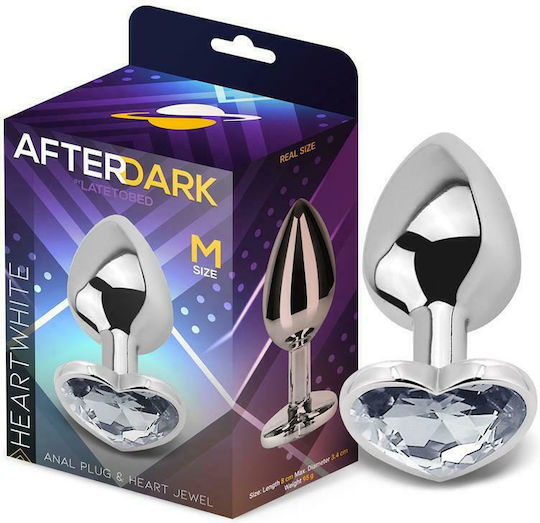 LateToBed AfterDark Anal Plug & Heart Jewel Анална тапа Medium Heart White 8см