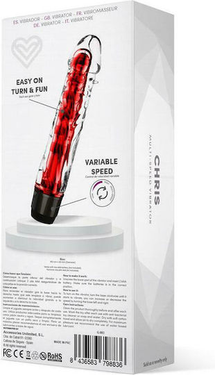 LateToBed Chris Realistic Vibrator 16.5cm Red