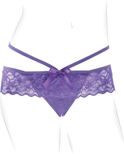 Pipedream Fantasy for Her Crotchless Panty Thrill-Her Mini Δονητής για Ζευγάρια με Απομακρυσμένο Έλεγχο 7.6cm Μωβ