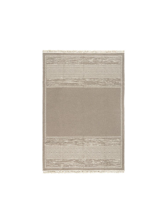 Beauty Home 9251 Rug Rectangular Summer Cotton with Fringes Beige