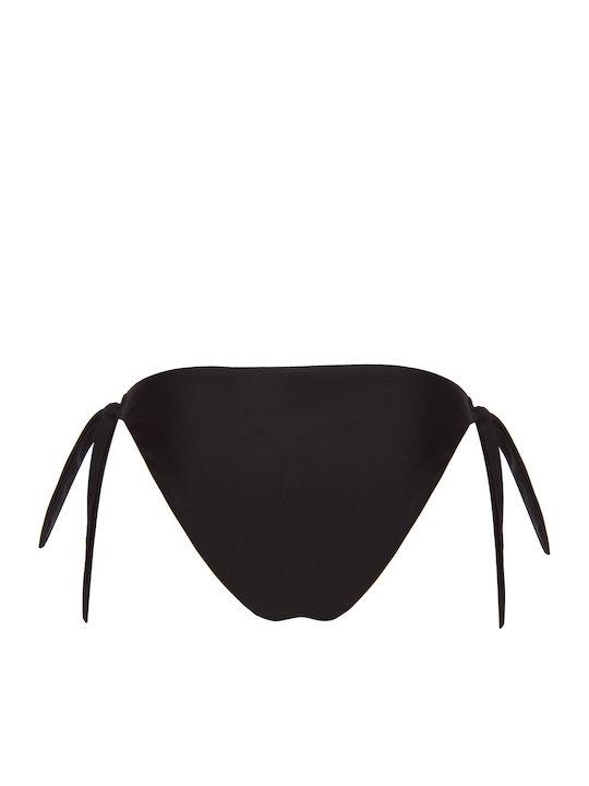 Daphne Bikini Slip Cu Dantelă Negru
