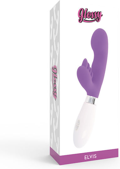 Glossy Elvis Vibrator Kaninchen 12cm Purple