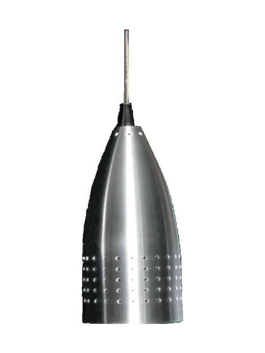 Aca Hängelampe Silber Glocke mit Fassung E27 9x21cm.