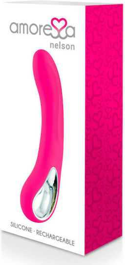 Amoressa Nelson Premium Silicone Rechargeable Вибратор G-Spot 20см горещо розово