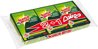 Scotch Brite Classic Set Bureți de bucătărie Utilizare generală Verzi 3buc