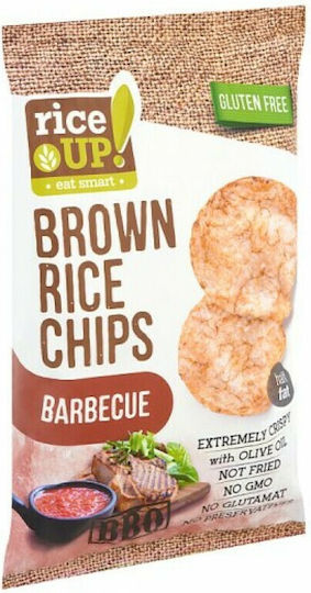 RiceUp Rice Wafers Brown Rice Chips with flavor BBQ Gluten Free 60gr