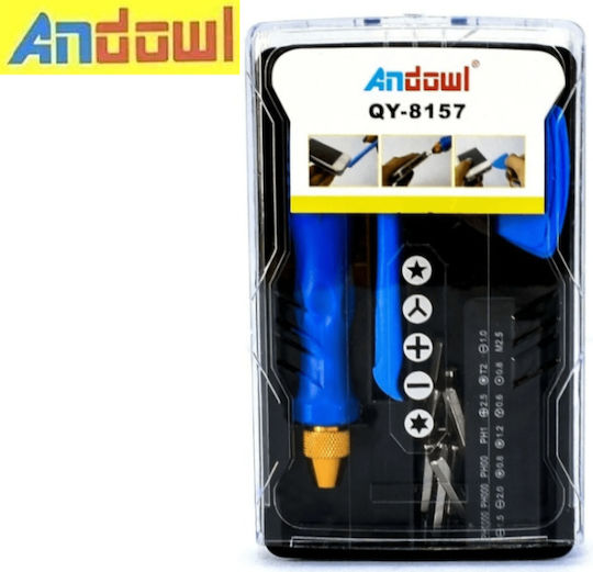 Andowl QY-8157 Schraubenzieher für Mobiltelefon-Reparaturwerkzeuge 20Stück QY-8157