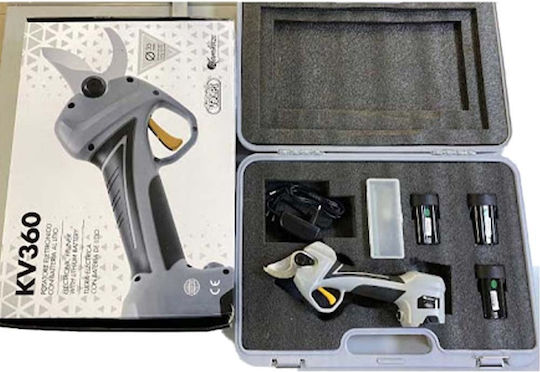 Volpi KV 360 Pruning Shears Battery Brushless 14.4V 2x2.5Ah/2.5Ah with Maximum Cutting Diameter 35mm in Carrying Case