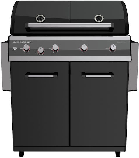 Outdoorchef Dualchef 425 G BZ Ψησταριά Υγραερίου με 4 Εστίες 16kW και Πλαϊνό Μάτι 3.5kW