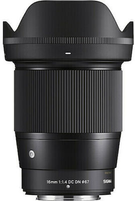 Sigma Φωτογραφικός Φακός Contemporary Fujifilm 16mm f/1.4 DC DN Σταθερός για Fujifilm X Mount Black