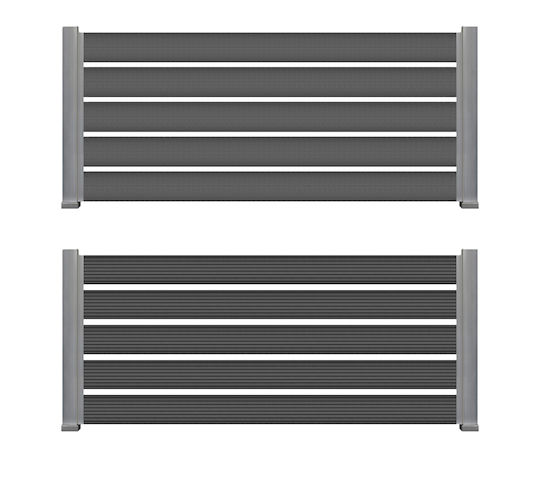 Newplan Deck Περίφραξης Κήπου Γκρι από WPC 360x11x2εκ. Γκρι