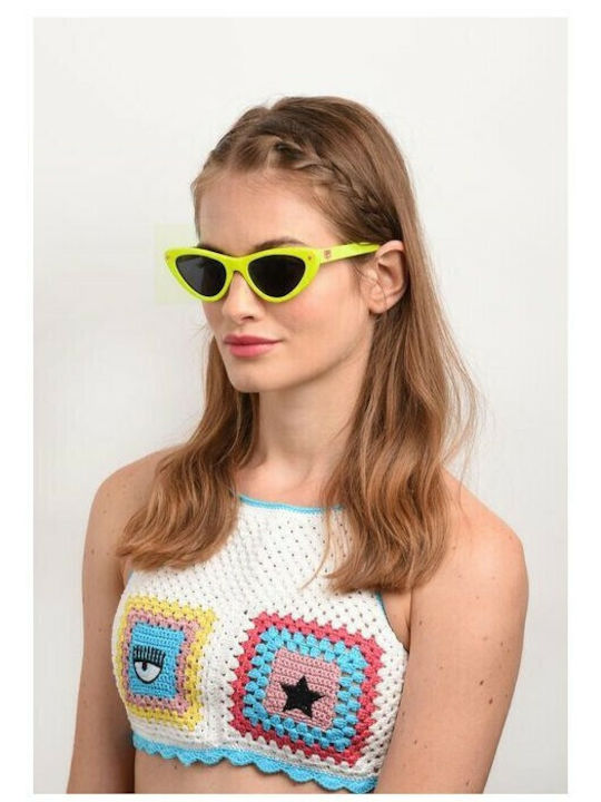 Chiara Ferragni Γυναικεία Γυαλιά Ηλίου με Μαύρο Κοκκάλινο Σκελετό και Μαύρο Φακό CF7006/S 807IR