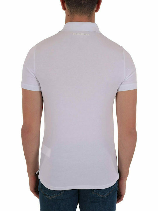 Karl Lagerfeld Herren Kurzarmshirt Polo Weiß