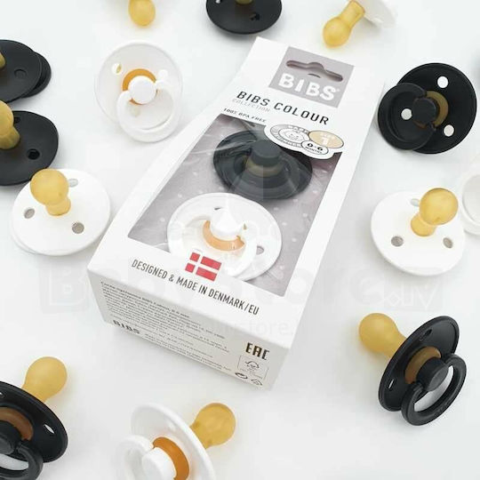 Bibs Colour Schnuller Gummi Schwarz & Weiß für 0-6 Monate 2Stück