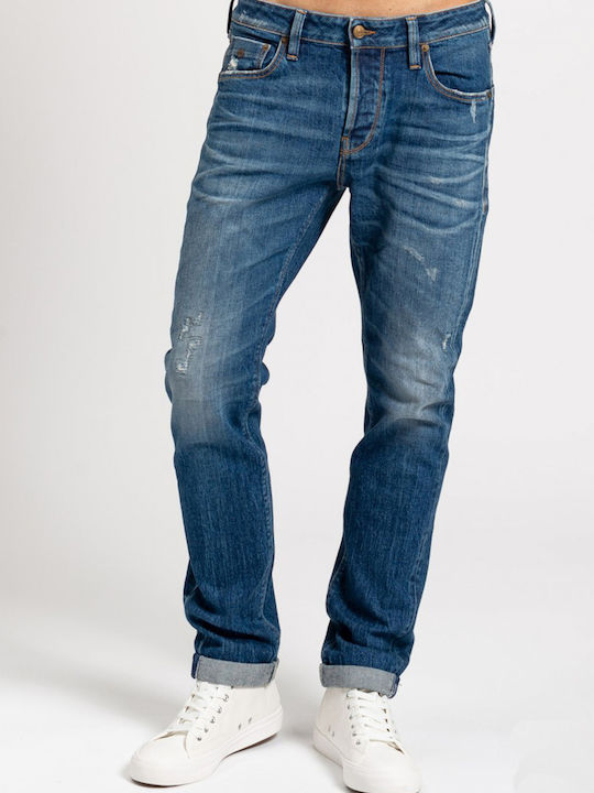 Simon Men's Jeans Pants with Slim Fit Blue