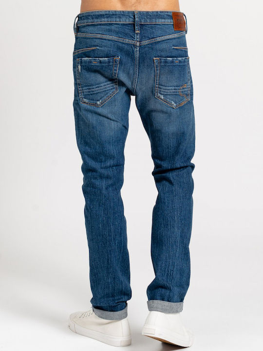 Simon Men's Jeans Pants with Slim Fit Blue