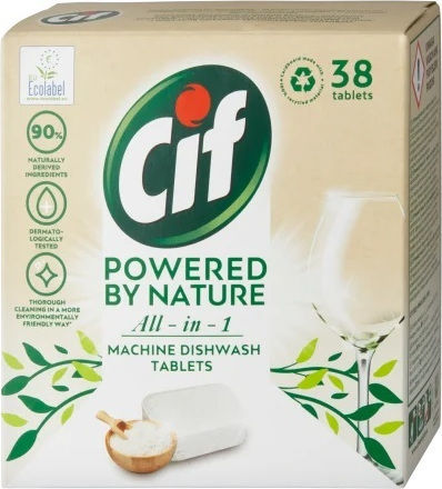 Cif Powered By Nature All in 1 38 Κάψουλες Πλυντηρίου Πιάτων Οικολογικές 760gr