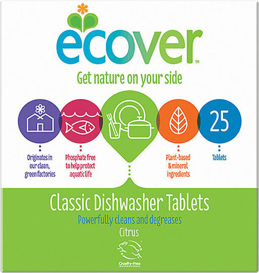 Ecover Classic Eco-Friendly 25 Dishwasher Pods Lemon & Lime