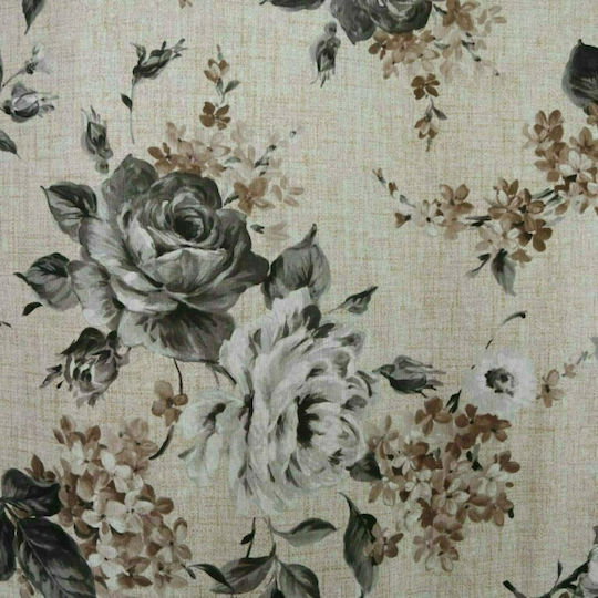 Decocraft Decocraft Vorhänge mit Grommet Roses Grau 140x260cm