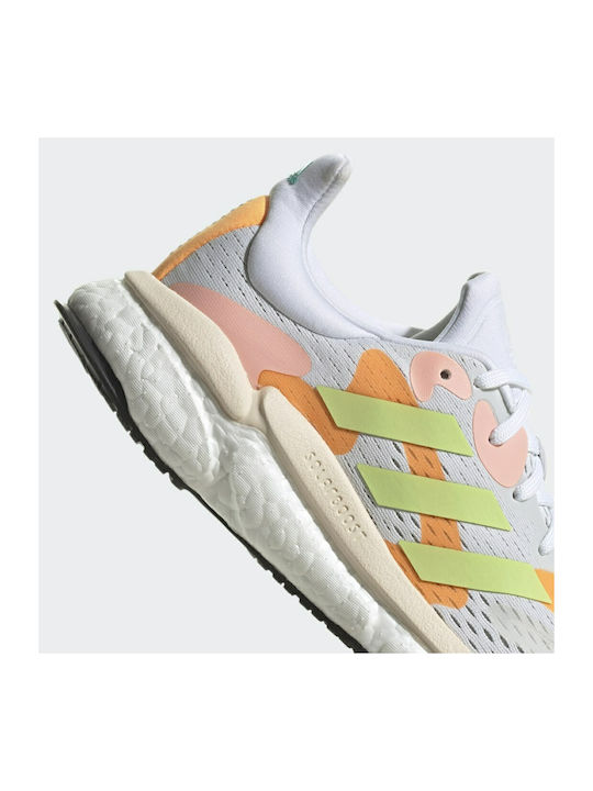 Solarboost 4 Damen Sportschuhe Laufen Cloud White / Pulse Lime / Light Flash Orange