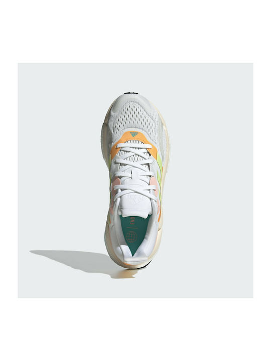 Solarboost 4 Damen Sportschuhe Laufen Cloud White / Pulse Lime / Light Flash Orange