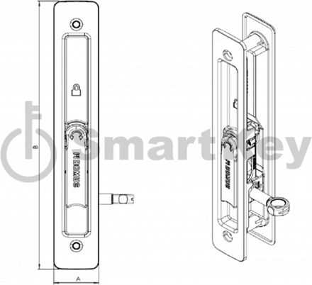 Domus Lock for Sliding Aluminum Doors White