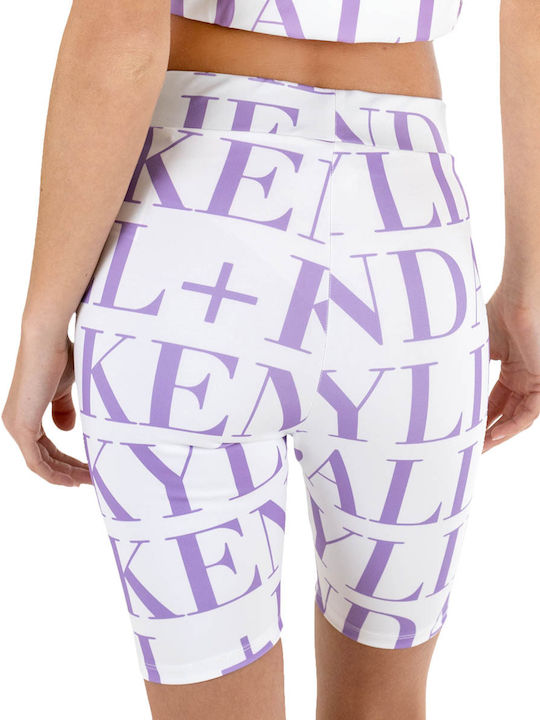 Kendall + Kylie Γυναικείο Ποδηλατικό Κολάν Ψηλόμεσο White/Lilac