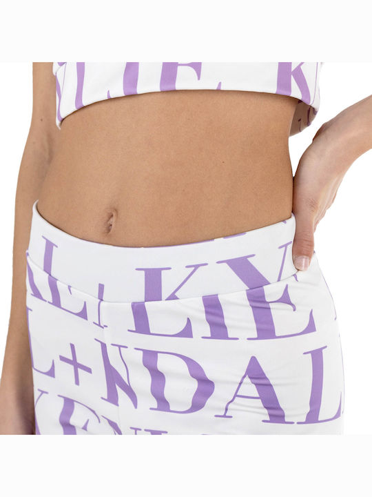 Γυναικείο Ποδηλατικό Κολάν Ψηλόμεσο White/Lilac