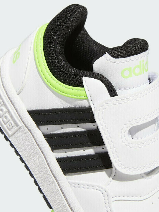 Hoops Hoops 3.0 CF Kids Sports Shoes Basketball with Hoop & Loop Closure Cloud White / Core Black / Solar Green