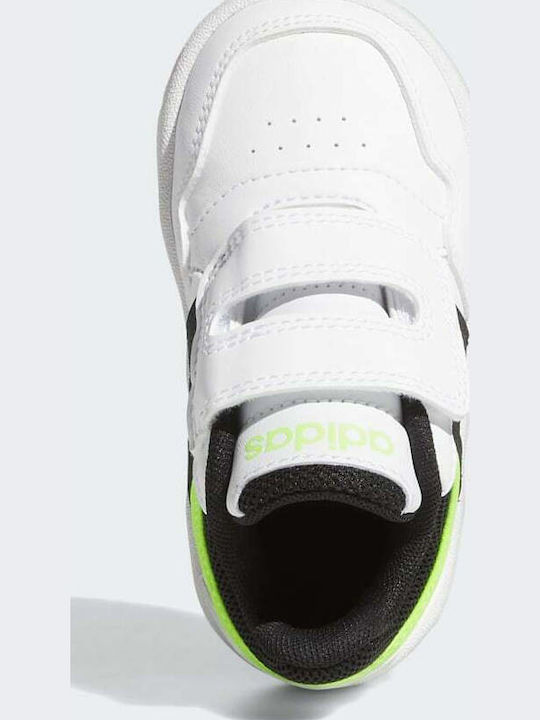 Hoops Hoops 3.0 CF Kids Sports Shoes Basketball with Hoop & Loop Closure Cloud White / Core Black / Solar Green