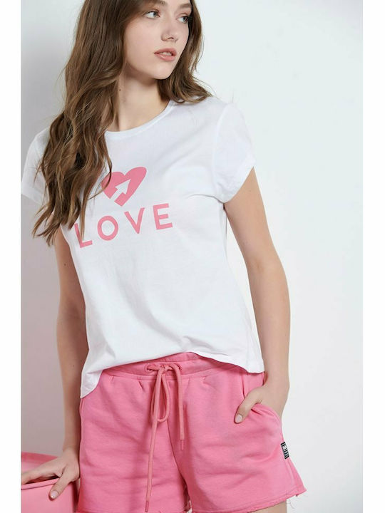Damen Sportlich T-Shirt Weiß