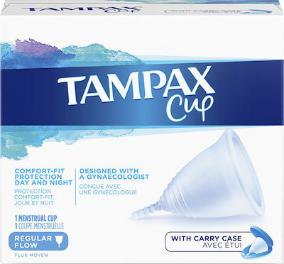 Tampax Cup with Carry Case Menstrual Cup Regular Flow