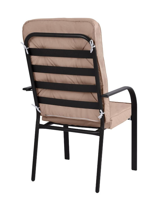 Outdoor-Sessel Metallisch Endika Brown / Beige mit Kissen 60x71x105εκ.