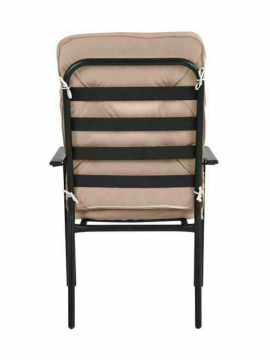 Outdoor-Sessel Metallisch Endika Brown / Beige mit Kissen 60x71x105εκ.