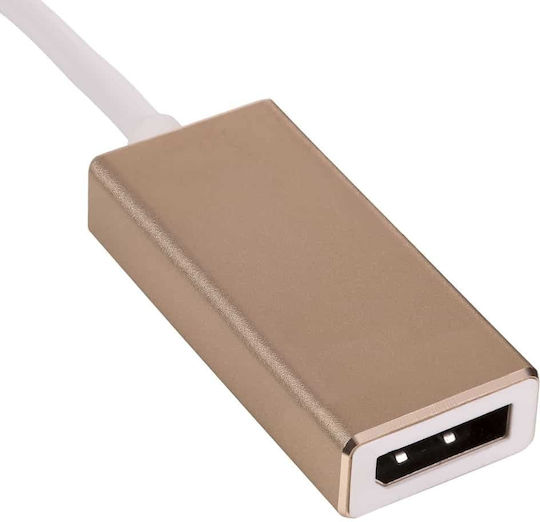 Akyga Конвертор USB-C мъжки към DisplayPort женски Златист 1бр AK-AD-56