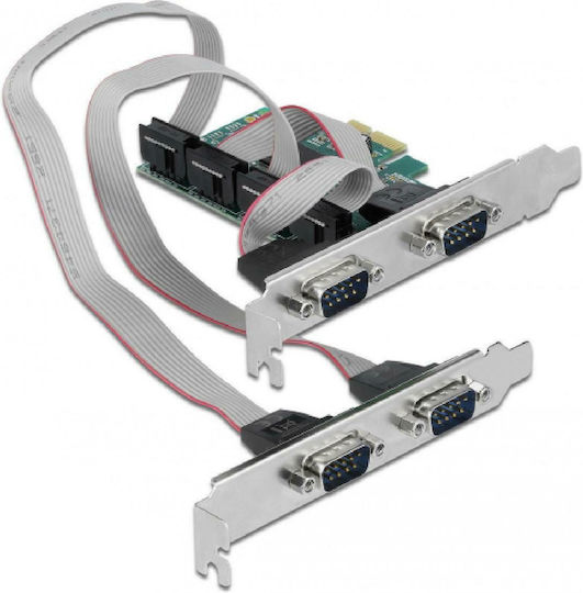 Powertech Powertech PCIe Karte mit 4 RS232 DB9 Seriell Anschlüssen