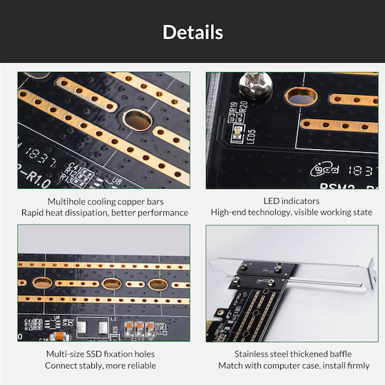 Orico Κάρτα PCIe σε θύρα M.2