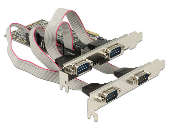 DeLock Κάρτα PCIe σε 4 θύρες RS232 DB9 Serial