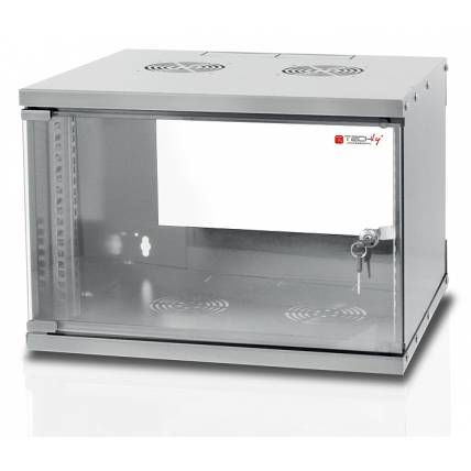 Techly 19 "6U prof. 450 Монтиран на стена Рак кабинет 6U Сив I-CASE EL-1006G45