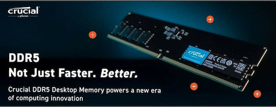 Crucial 16GB DDR5 RAM cu Viteză 4800 pentru Desktop (CT16G48C40U5