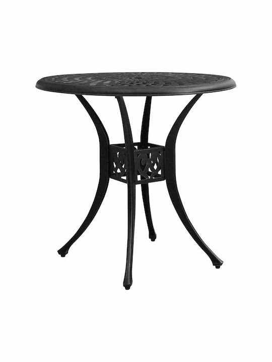Bistro Dining Room Set for Small Outdoor Spaces 3 Pieces Black with Umbrella Holder