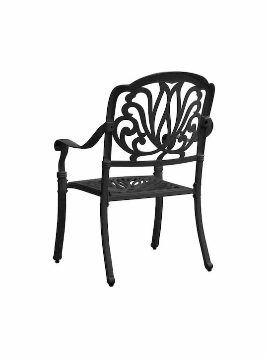 Bistro 3 Pieces Outdoor Dining Room Set Black with Umbrella Holder