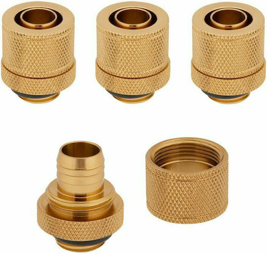 Corsair Hydro X Series XF Compression 10/13mm (3/8” / 1/2”) ID/OD Fitting Four Pack Фитинги Златист